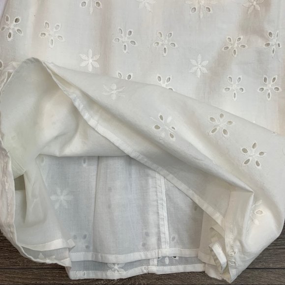 For Love & Lemons Vera Eyelet Ruffle Lace Mini Dress White Size Small - Picture 10 of 16